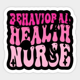 Cute Behavioral Health Nurse Groovy Retro Pink Sticker